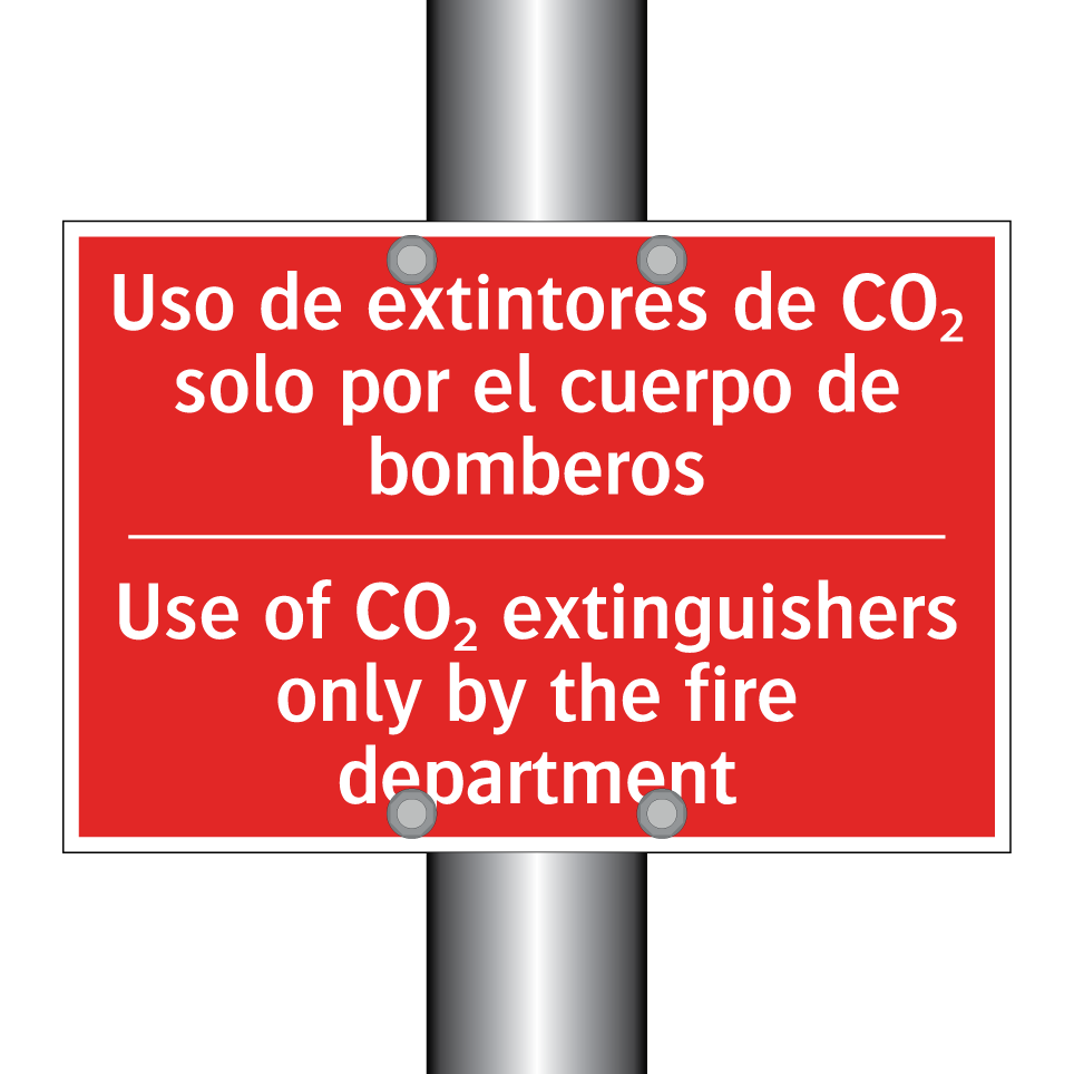 Uso de extintores de CO₂ solo /.../ - Use of CO₂ extinguishers only /.../