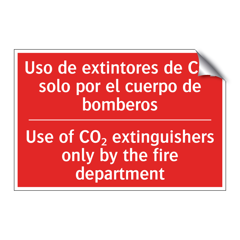 Uso de extintores de CO₂ solo /.../ - Use of CO₂ extinguishers only /.../