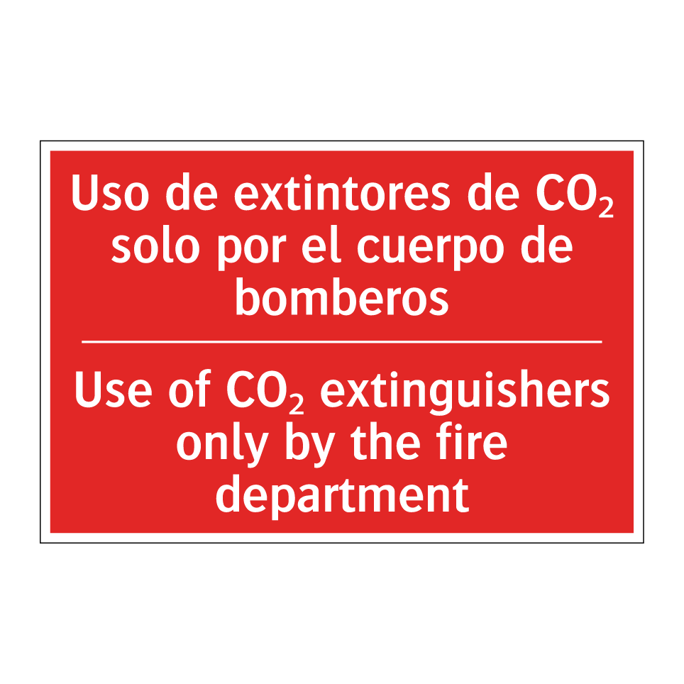 Uso de extintores de CO₂ solo /.../ - Use of CO₂ extinguishers only /.../