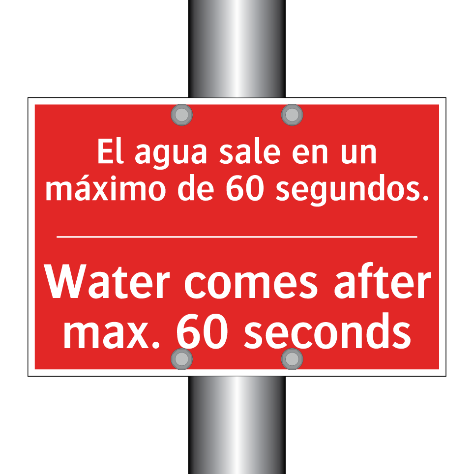 El agua sale en un máximo de /.../ - Water comes after max. 60 /.../