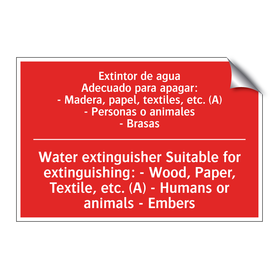 Extintor de agua /.../ - Water extinguisher Suitable /.../