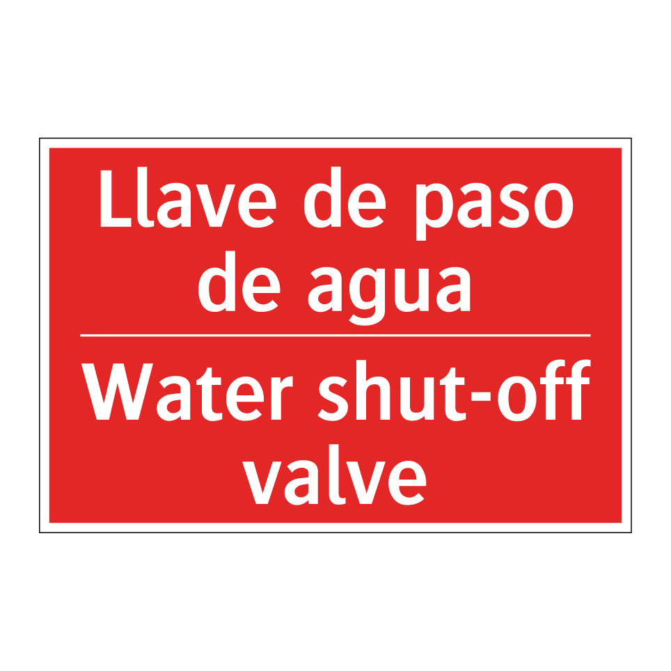 Llave de paso de agua - Water shut-off valve