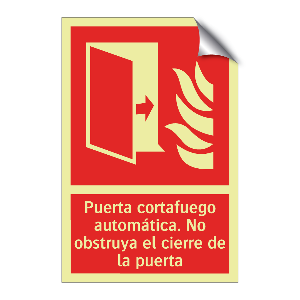 Puerta cortafuego automática. No obstruya el cierre de la puerta