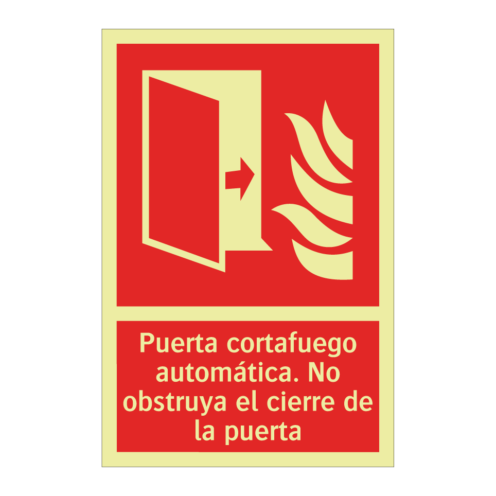 Puerta cortafuego automática. No obstruya el cierre de la puerta