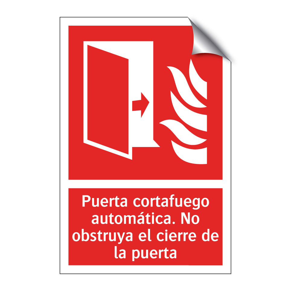Puerta cortafuego automática. No obstruya el cierre de la puerta