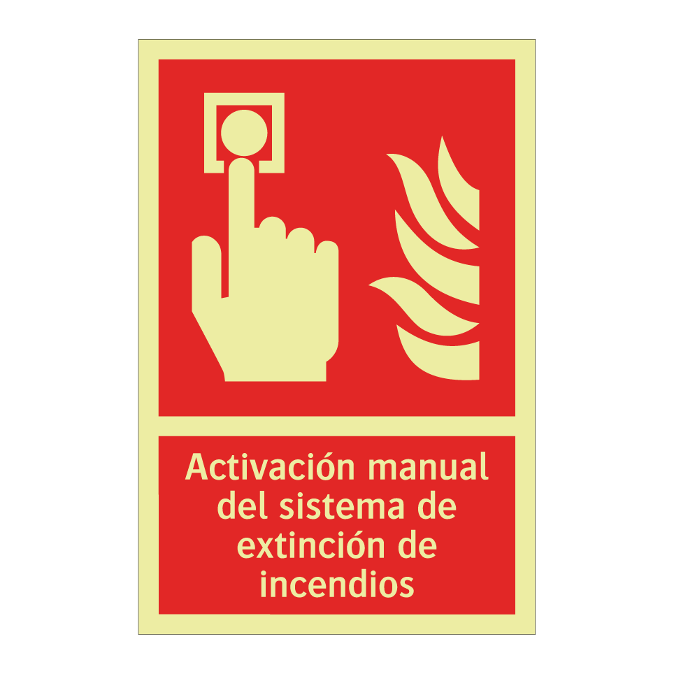 Activación manual del sistema de extinción de incendios
