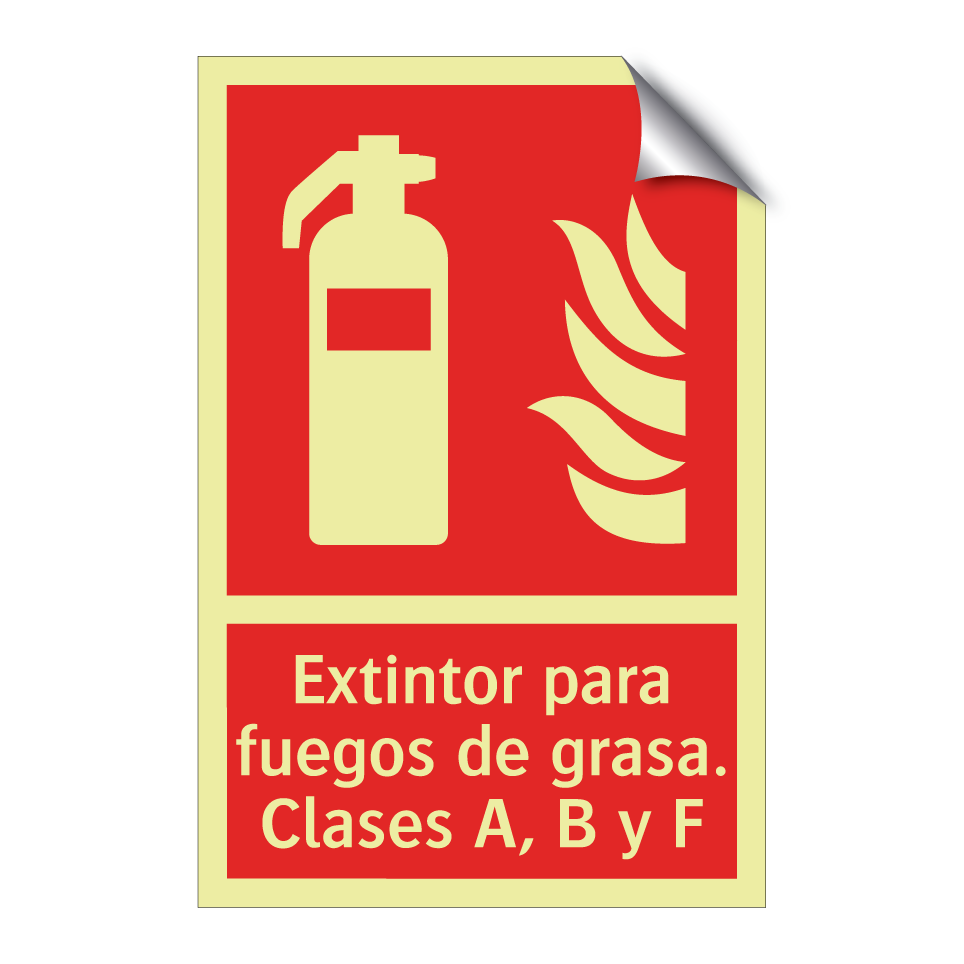 Extintor para fuegos de grasa. Clases A, B y F
