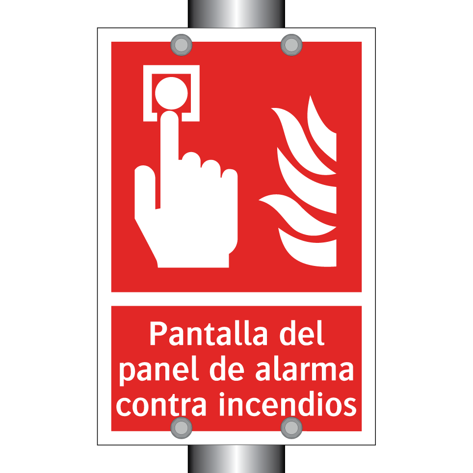 Pantalla del panel de alarma contra incendios