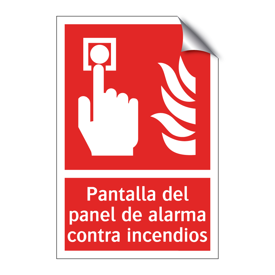 Pantalla del panel de alarma contra incendios