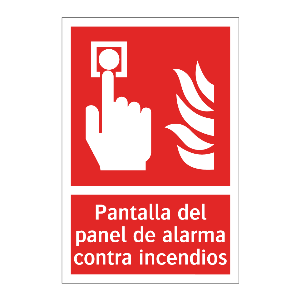 Pantalla del panel de alarma contra incendios
