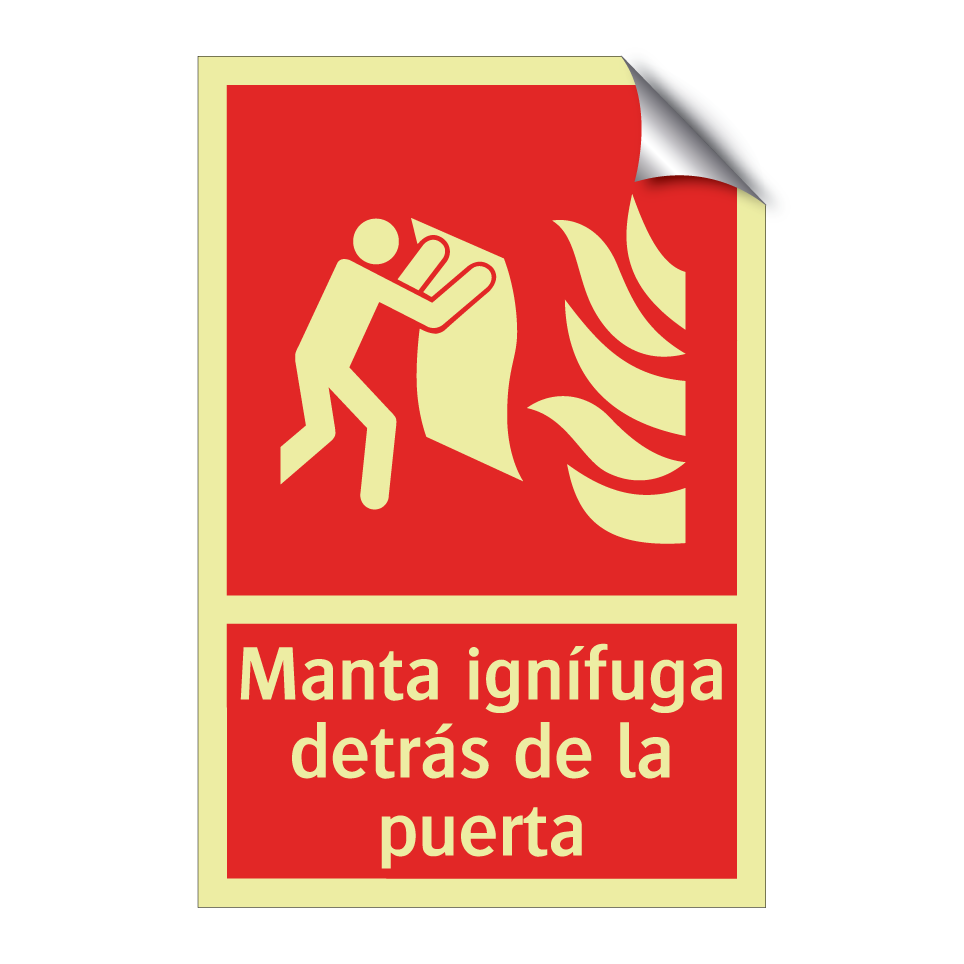 Manta ignífuga detrás de la puerta