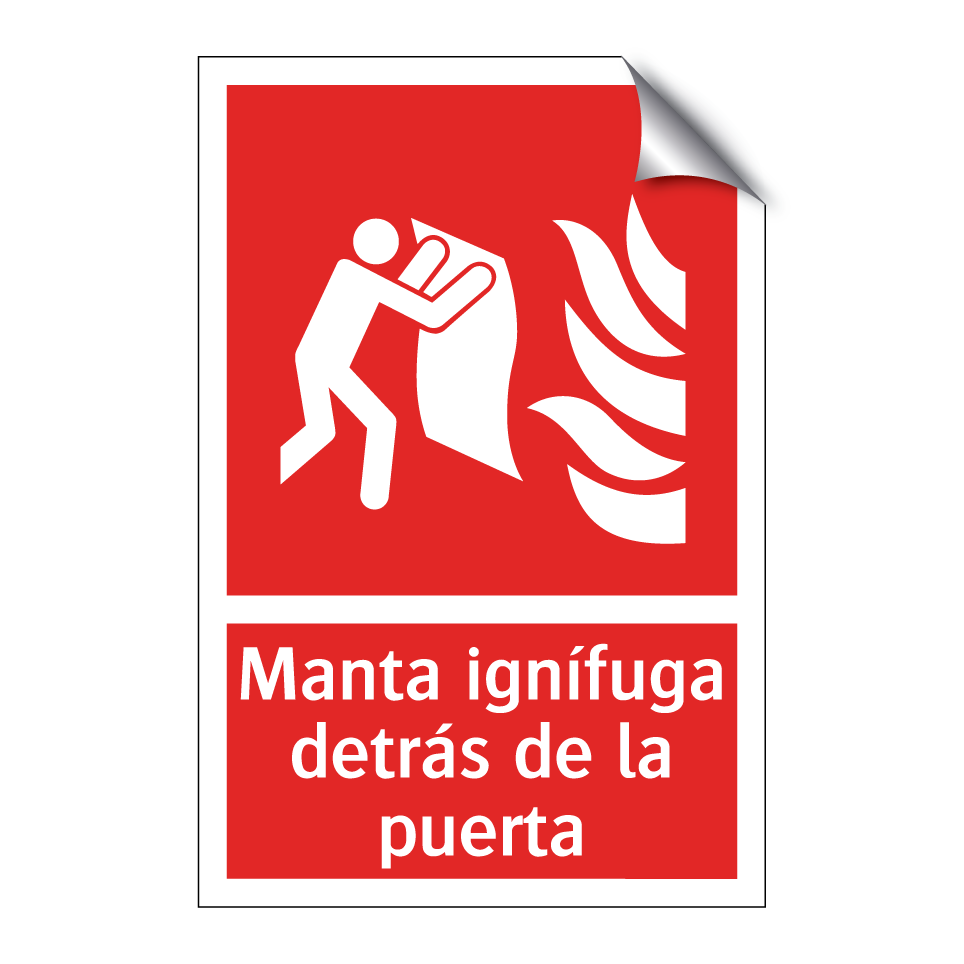 Manta ignífuga detrás de la puerta