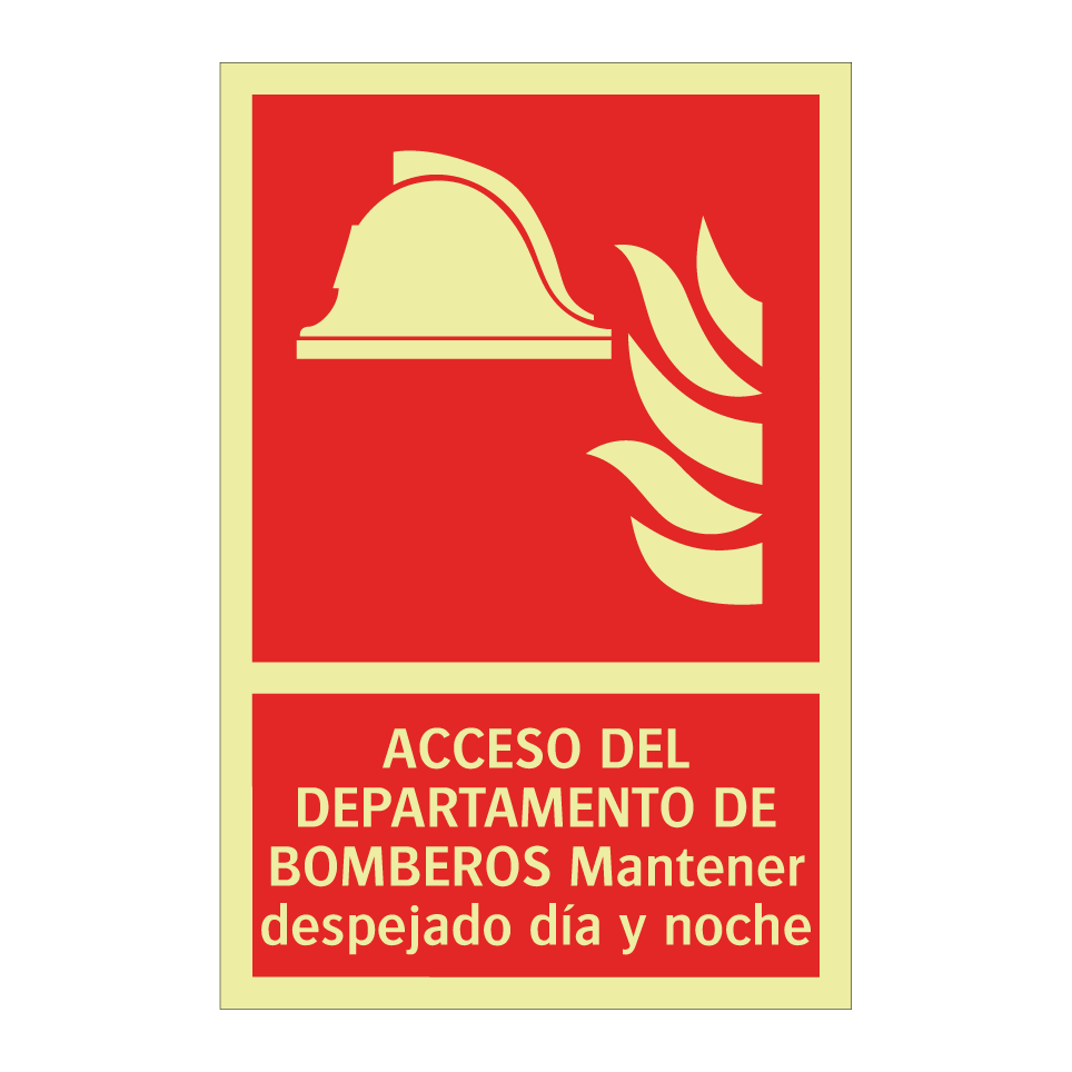ACCESO DEL DEPARTAMENTO DE BOMBEROS Mantener despejado día y noche