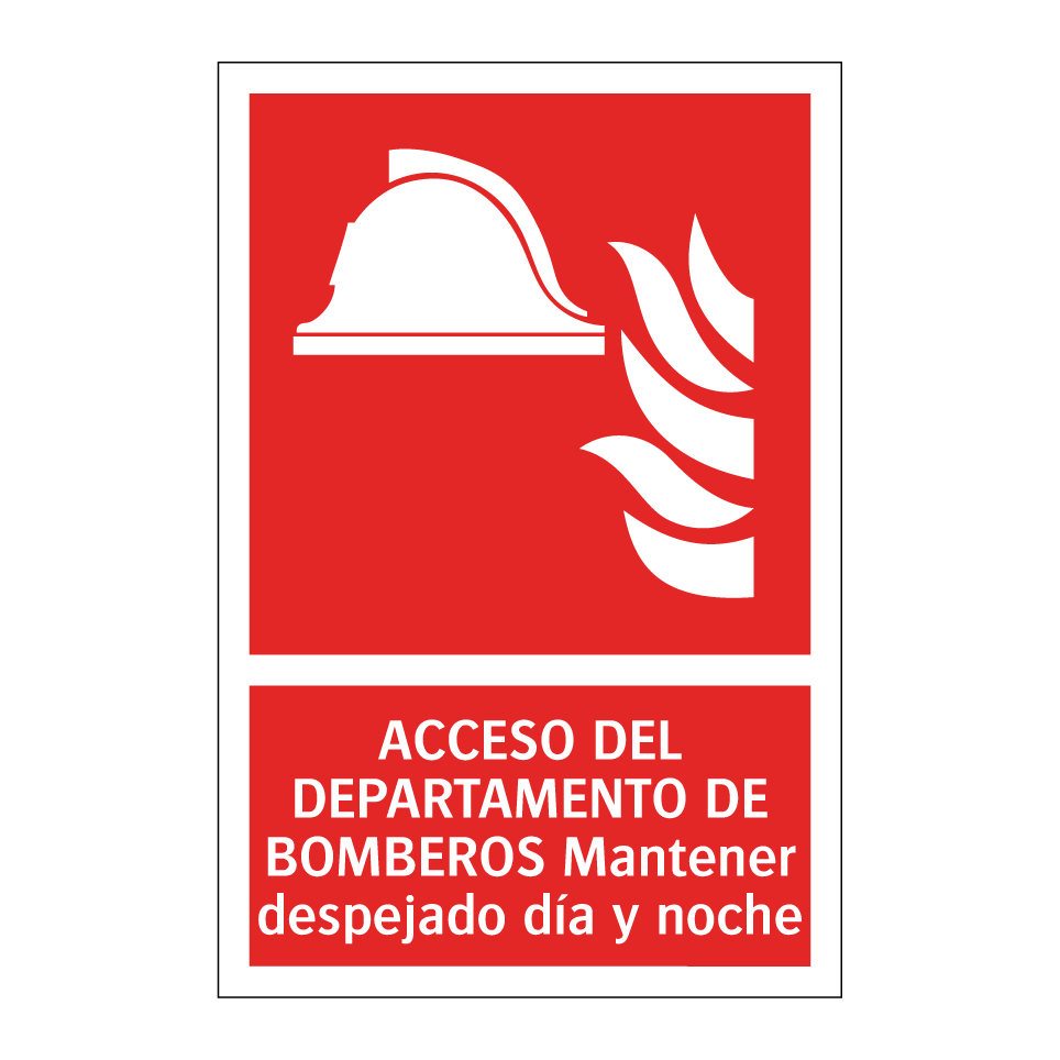 ACCESO DEL DEPARTAMENTO DE BOMBEROS Mantener despejado día y noche