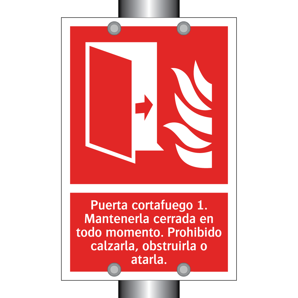 Puerta cortafuego 1. Mantenerla cerrada en todo momento. Prohibido calzarla, obstruirla o atarla.