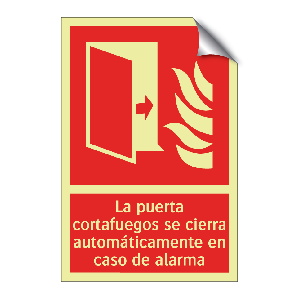 La puerta cortafuegos se cierra automáticamente en caso de alarma