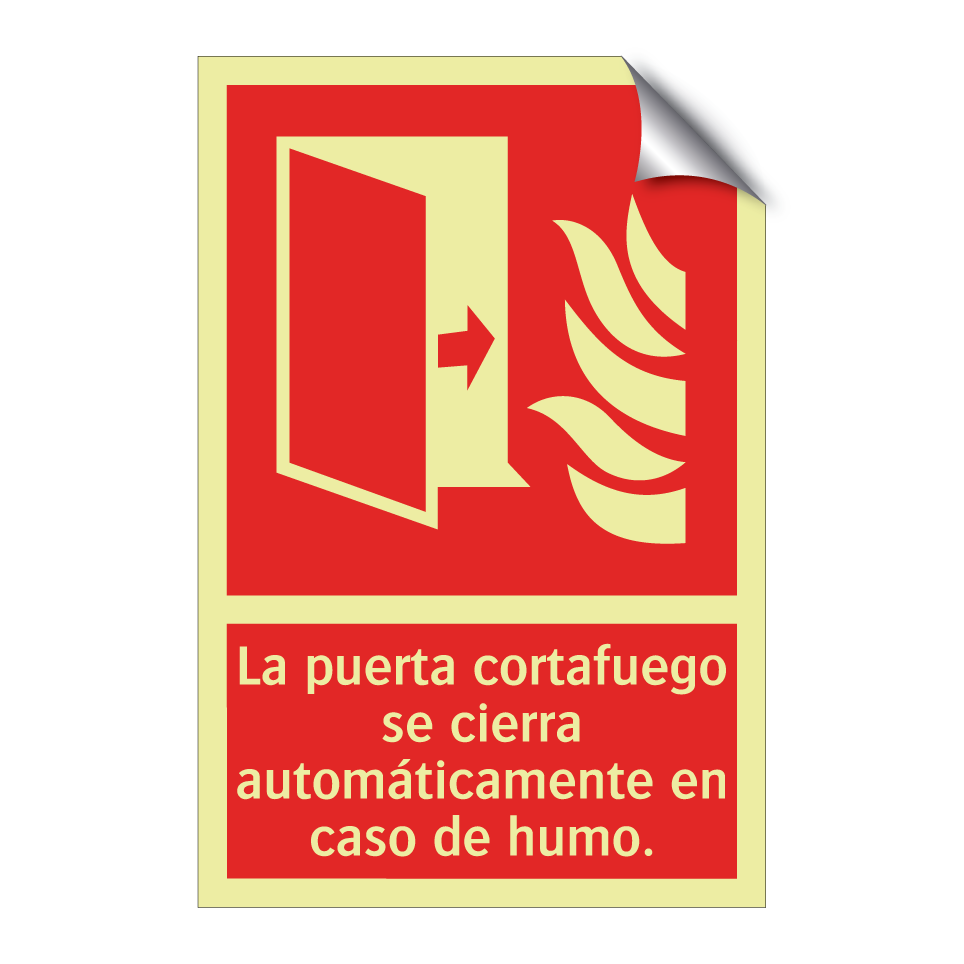 La puerta cortafuego se cierra automáticamente en caso de humo.