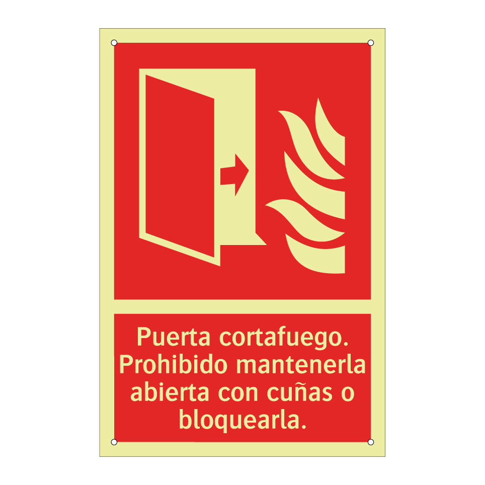 Puerta cortafuego. Prohibido mantenerla abierta con cuñas o bloquearla.