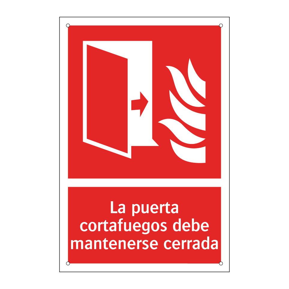 La puerta cortafuegos debe mantenerse cerrada