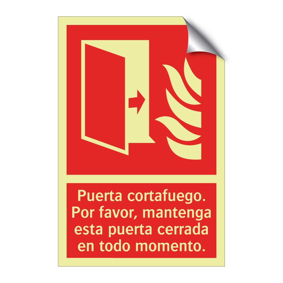 Puerta cortafuego. Por favor, mantenga esta puerta cerrada en todo momento.