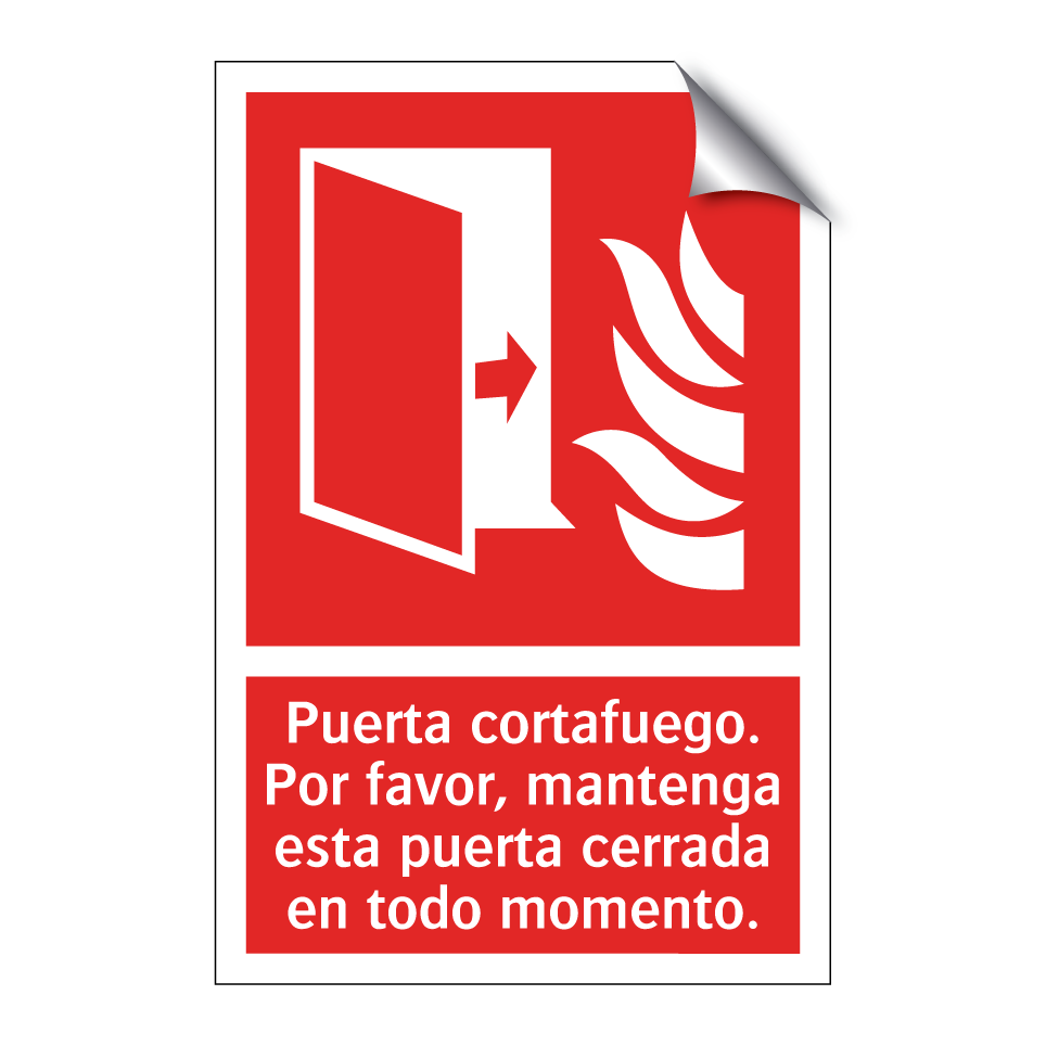 Puerta cortafuego. Por favor, mantenga esta puerta cerrada en todo momento.