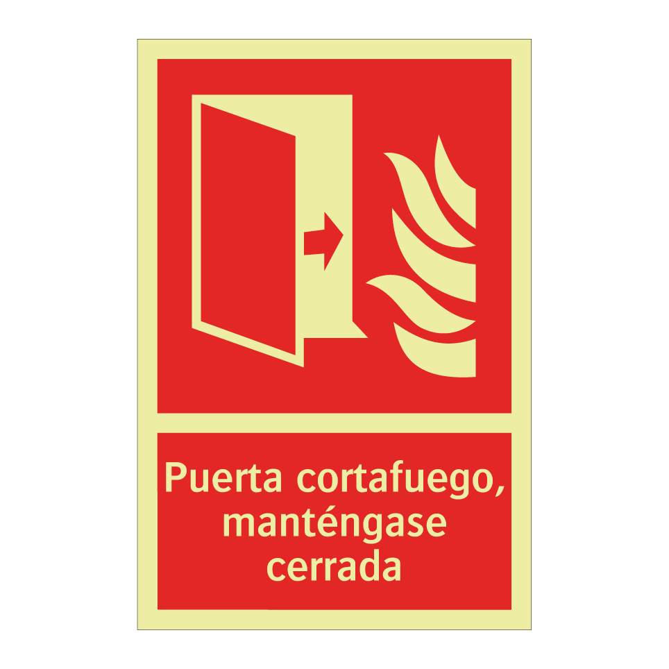 Puerta cortafuego, manténgase cerrada