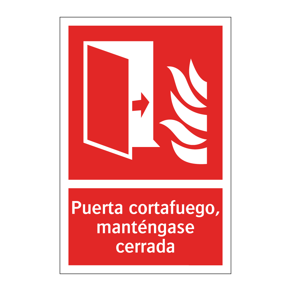 Puerta cortafuego, manténgase cerrada