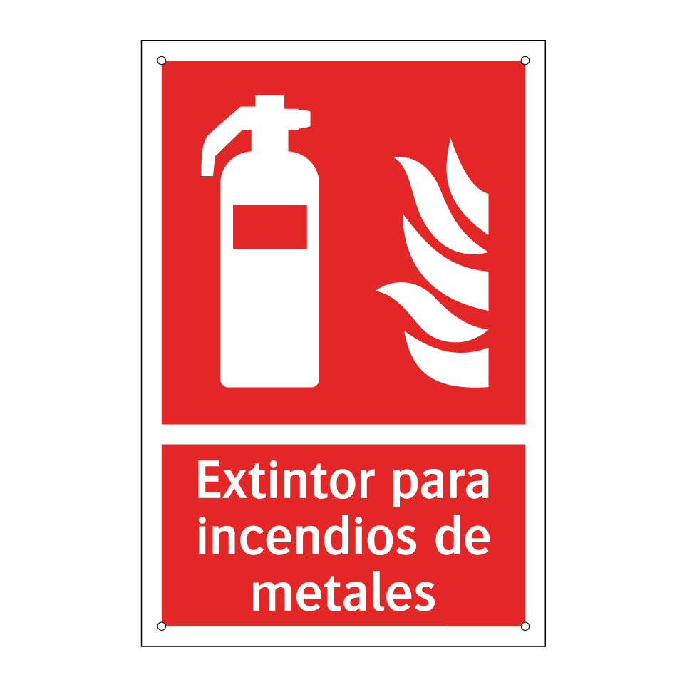Extintor para incendios de metales
