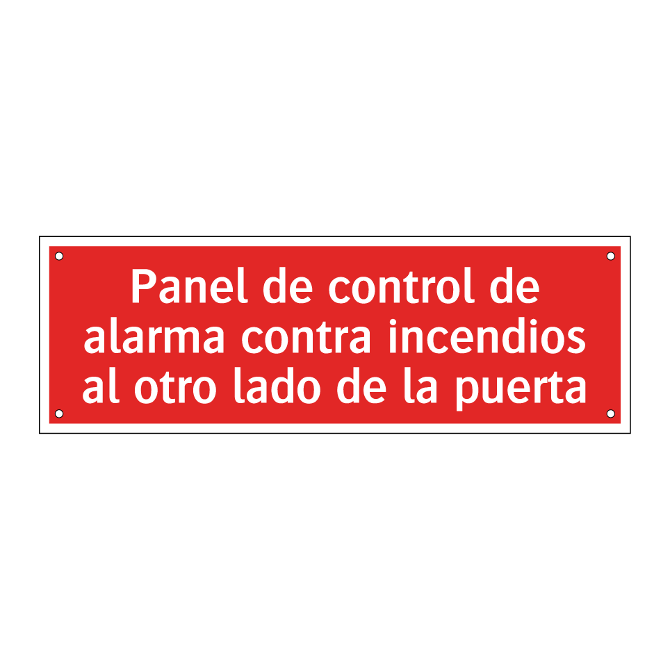 Panel de control de alarma contra incendios al otro lado de la puerta