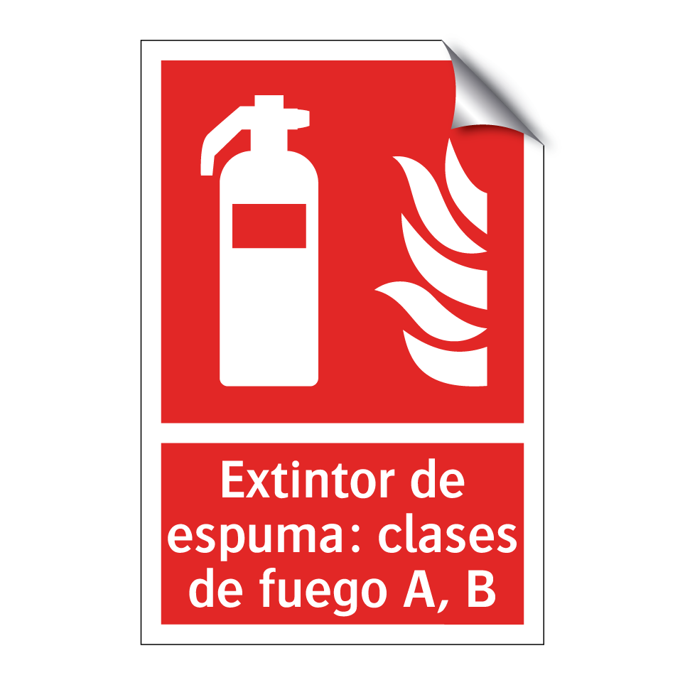 Extintor de espuma: clases de fuego A, B
