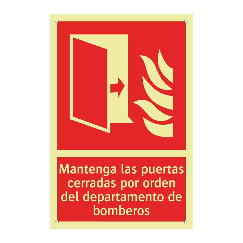 Mantenga las puertas cerradas por orden del departamento de bomberos
