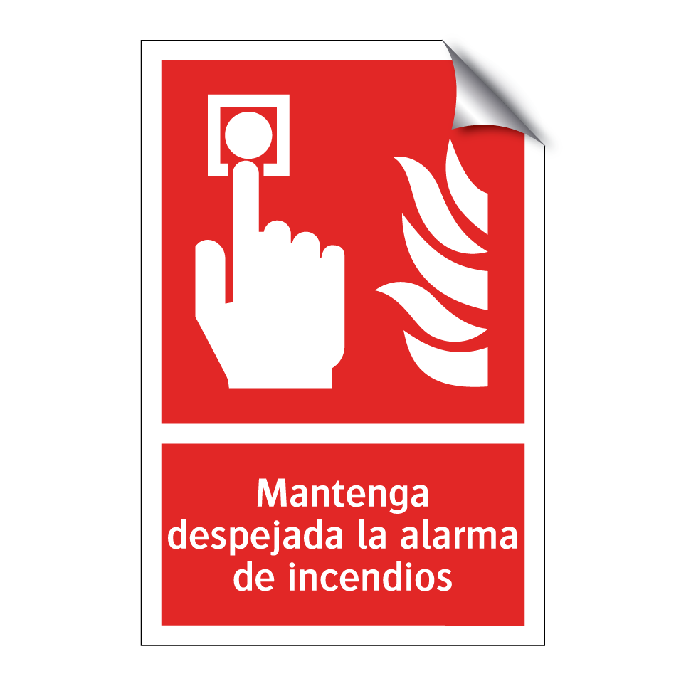 Mantenga despejada la alarma de incendios