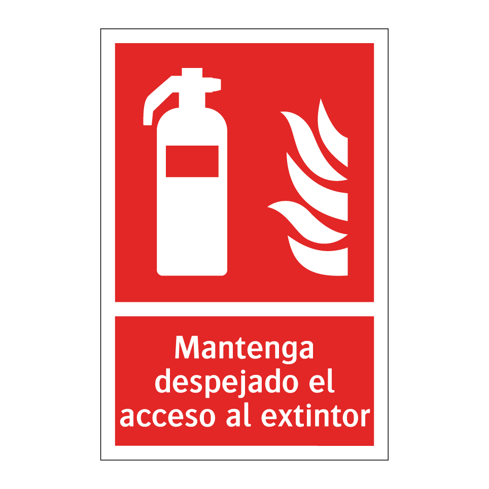 Mantenga despejado el acceso al extintor