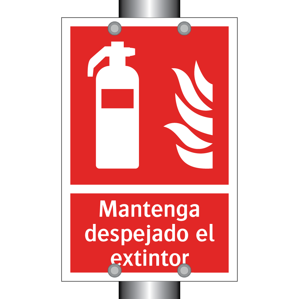 Mantenga despejado el extintor