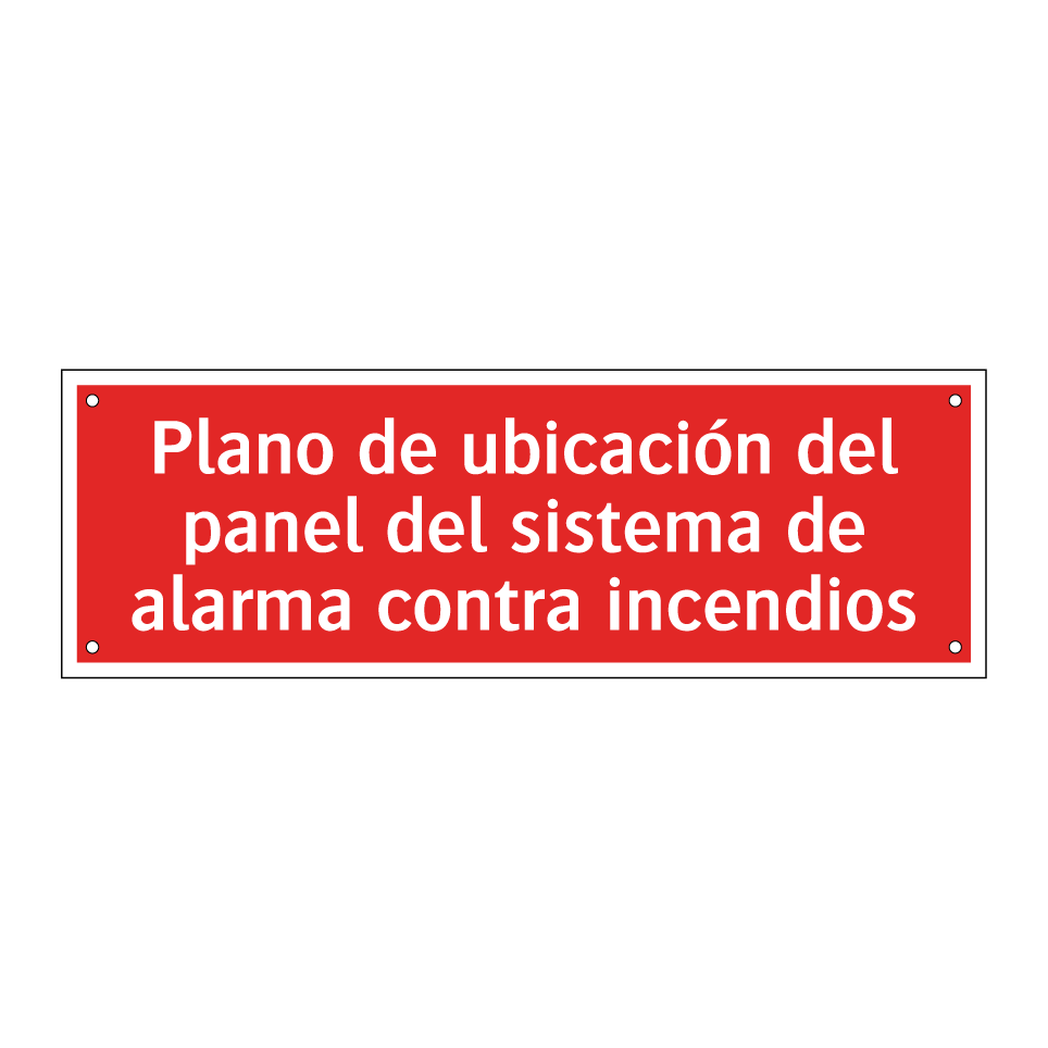 Plano de ubicación del panel del sistema de alarma contra incendios