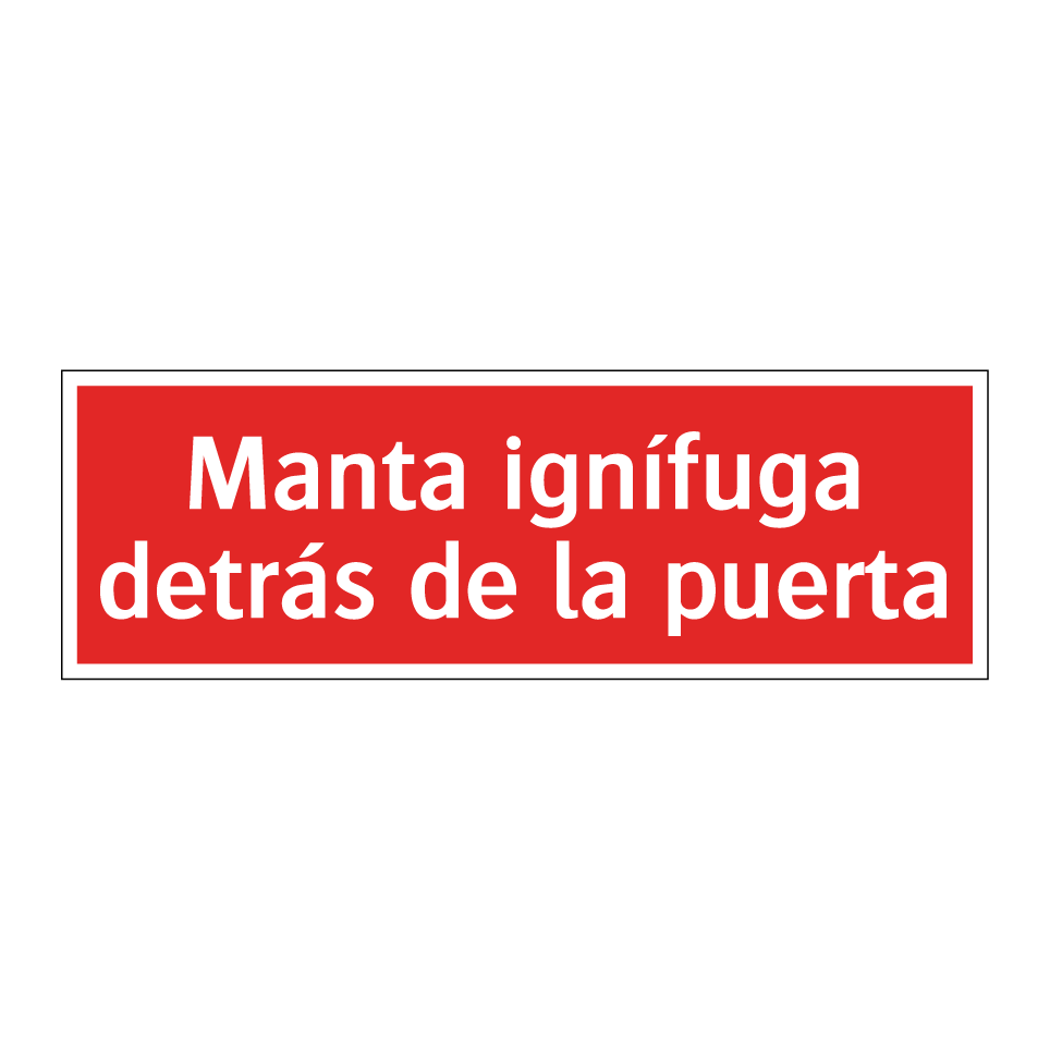 Manta ignífuga detrás de la puerta