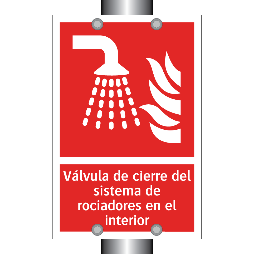 Válvula de cierre del sistema de rociadores en el interior