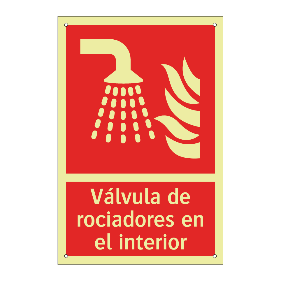 Válvula de rociadores en el interior