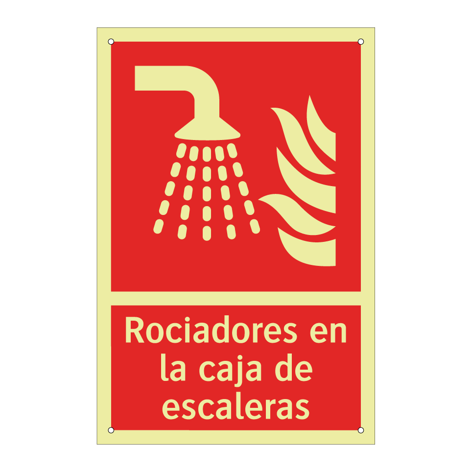 Rociadores en la caja de escaleras