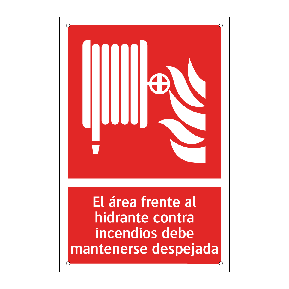 El área frente al hidrante contra incendios debe mantenerse despejada