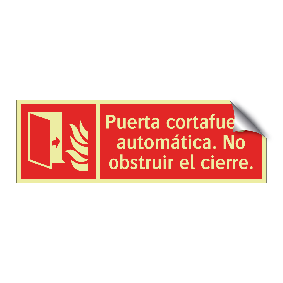 Puerta cortafuego automática. No obstruir el cierre.