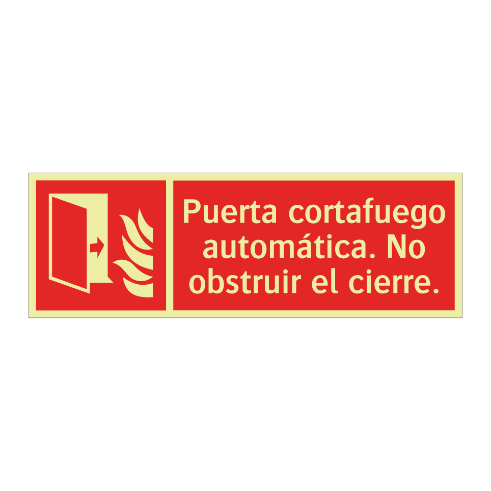 Puerta cortafuego automática. No obstruir el cierre.