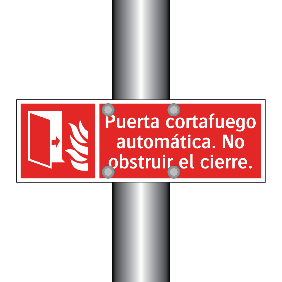Puerta cortafuego automática. No obstruir el cierre.