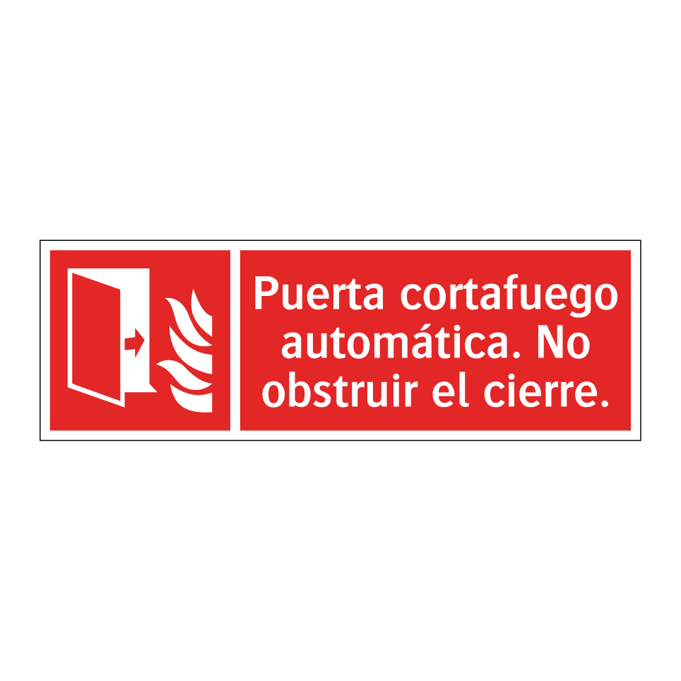 Puerta cortafuego automática. No obstruir el cierre.