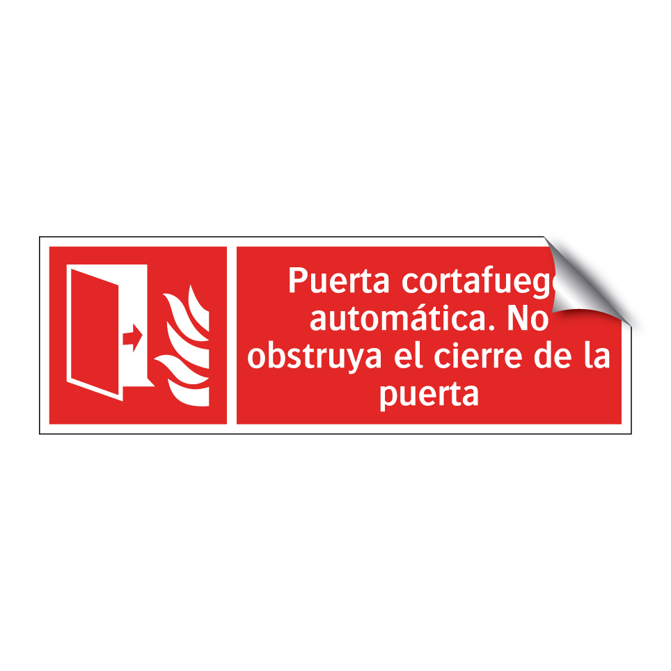 Puerta cortafuego automática. No obstruya el cierre de la puerta
