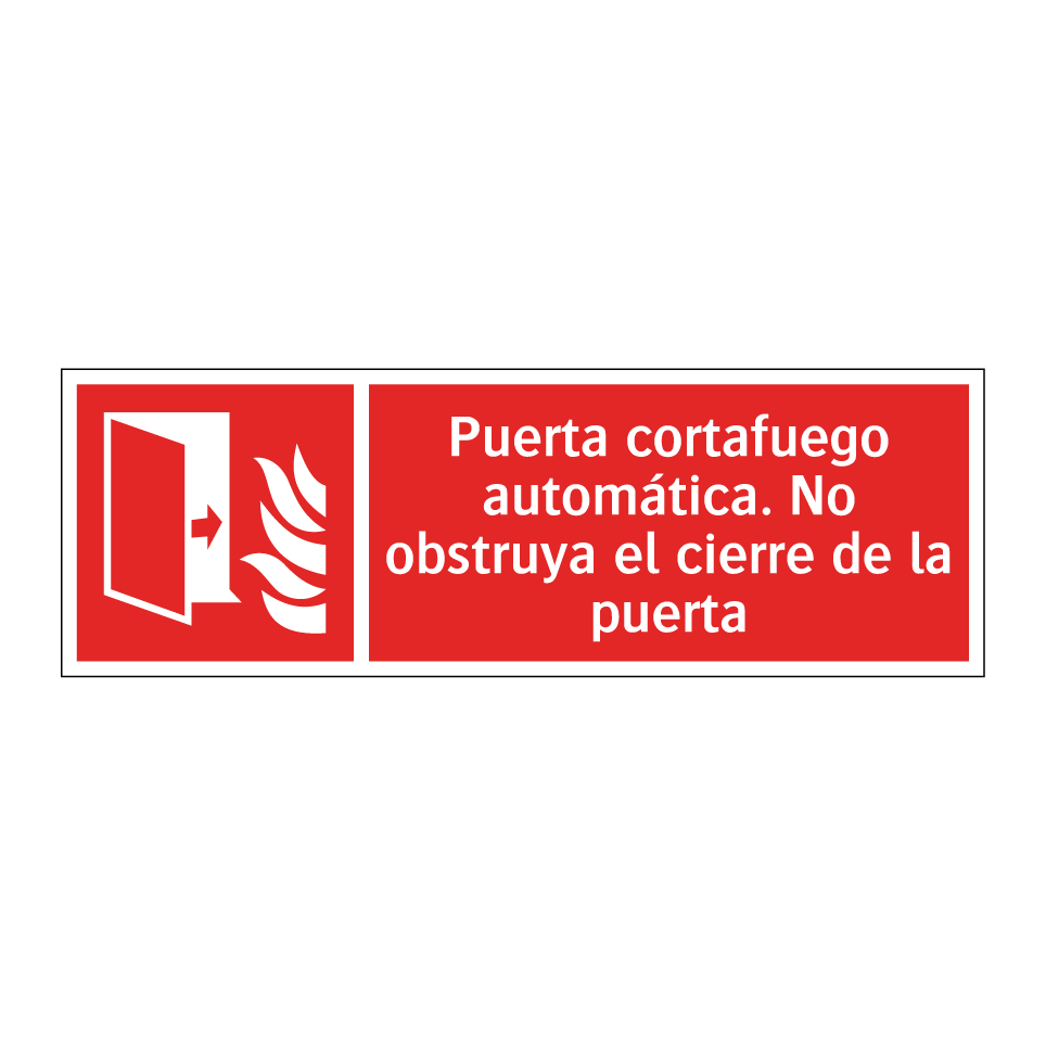 Puerta cortafuego automática. No obstruya el cierre de la puerta