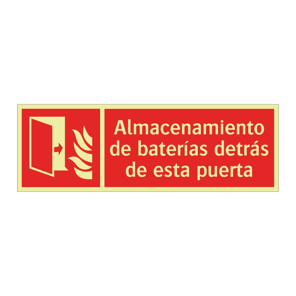 Almacenamiento de baterías detrás de esta puerta