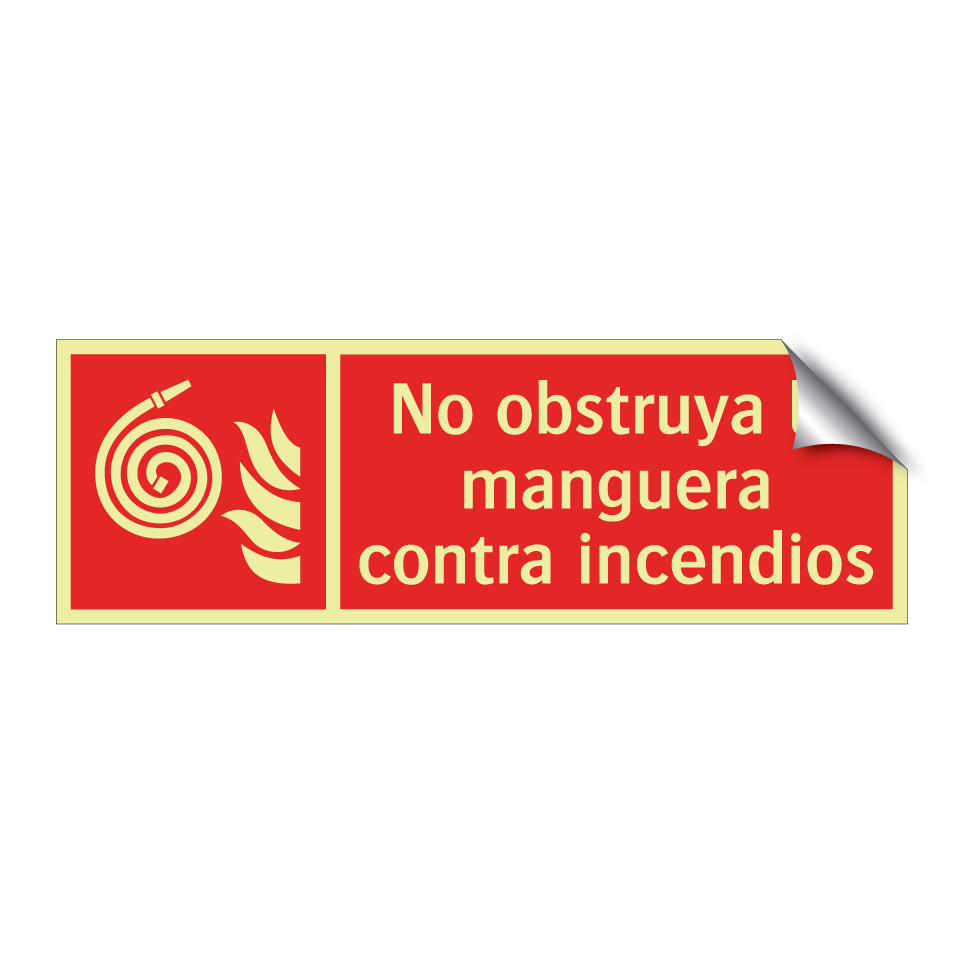 No obstruya la manguera contra incendios