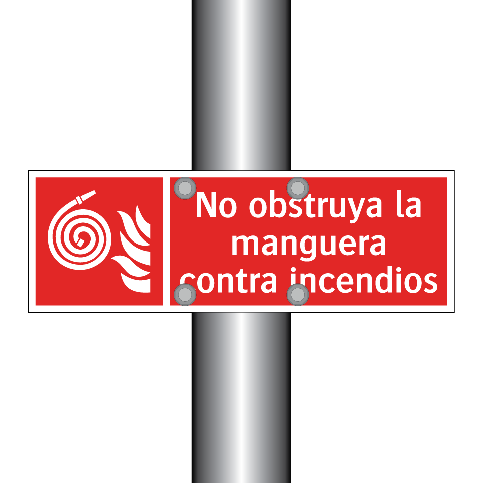 No obstruya la manguera contra incendios