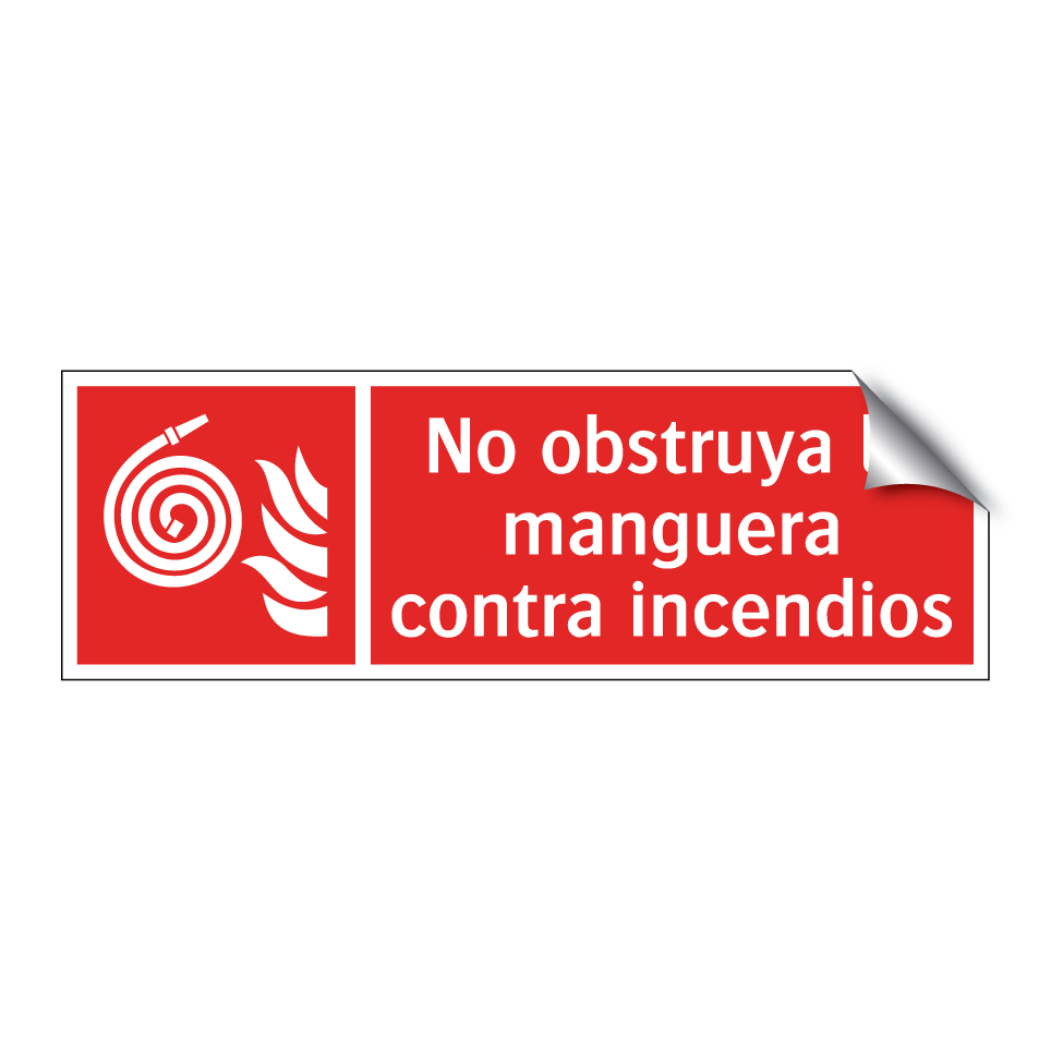 No obstruya la manguera contra incendios